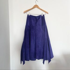 Derek Lam Purple Suede Leather Skirt